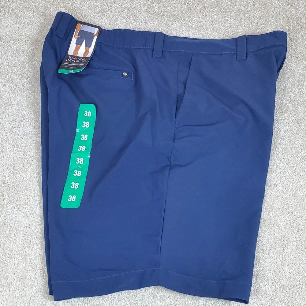 Banana Republic Men's Shorts Size 38‎ Navy Blue Stretch Fabric New With Tags
